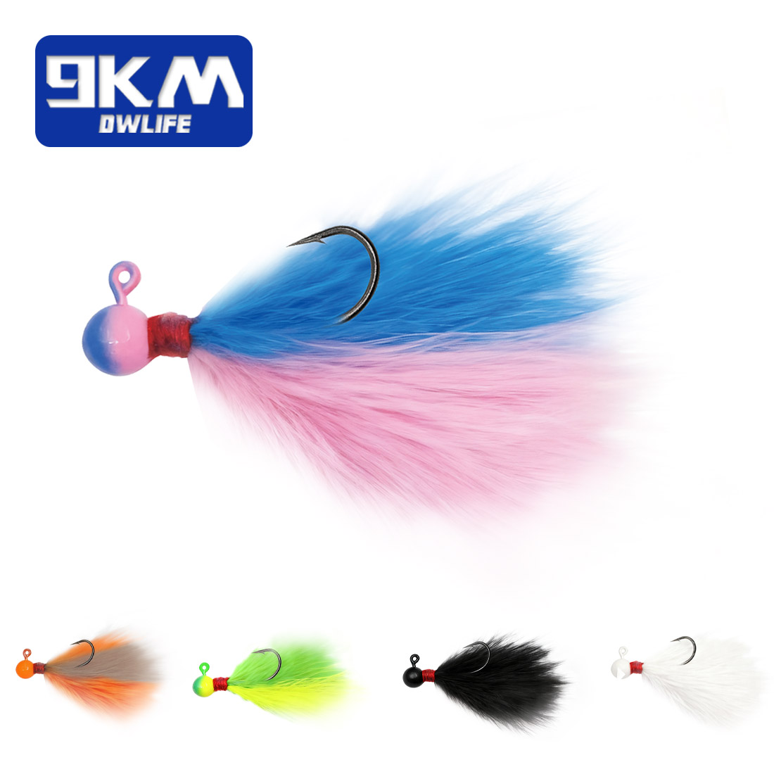 Fishing Hook Assortment - 9KM 5pcs Mixed-Color Marabou Jigs Kit,