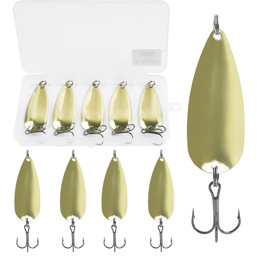 5Pcs Fishing Spoons Metal Fish - Fishing Hook Treble recension och pris