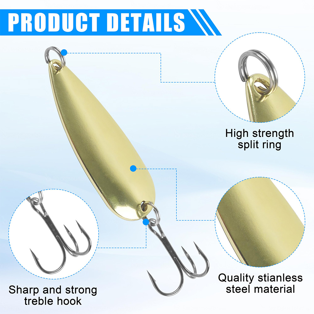 5Pcs Fishing Spoons Metal Fish - Fishing Hook Treble recension och pris