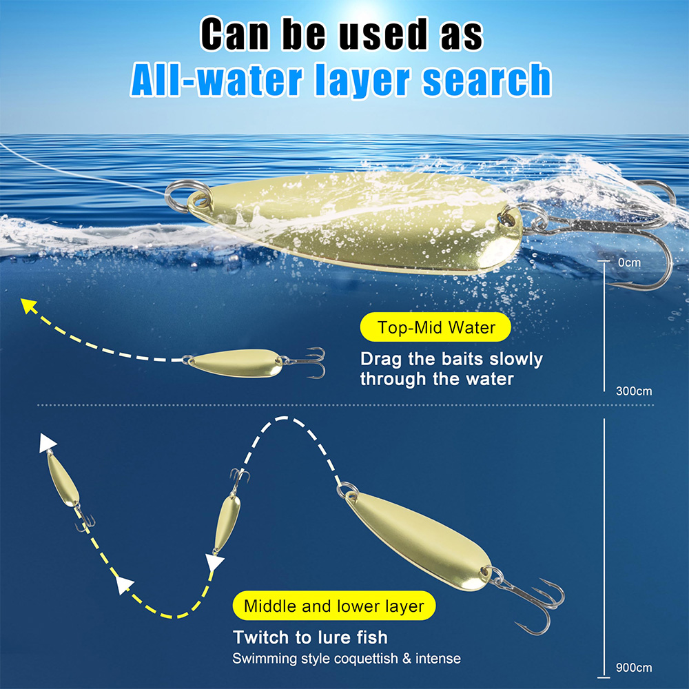 5Pcs Fishing Spoons Metal Fish - Fishing Hook Treble recension och pris