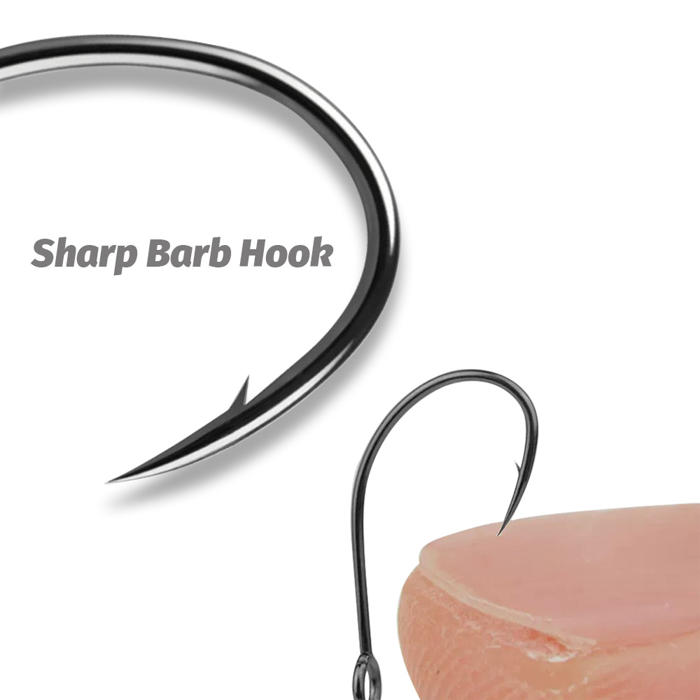 20PCS Big Ring Single Hooks 2# - Fishing Hook Circle recension och pris