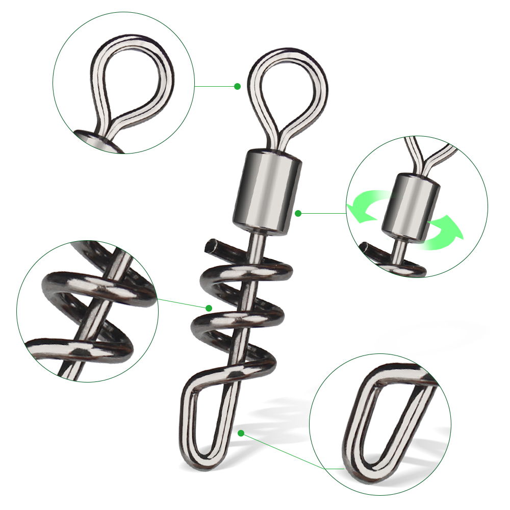 DNDYUJU 10PCS/lot Rolling swiv - Fishing Hook Stainless Steel recension och pris