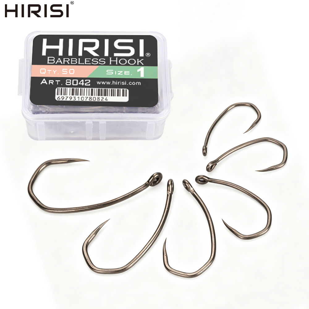 Hirisi 8042 100Pcs PTFE Coated - Fishing Hook Barbless recension och pris