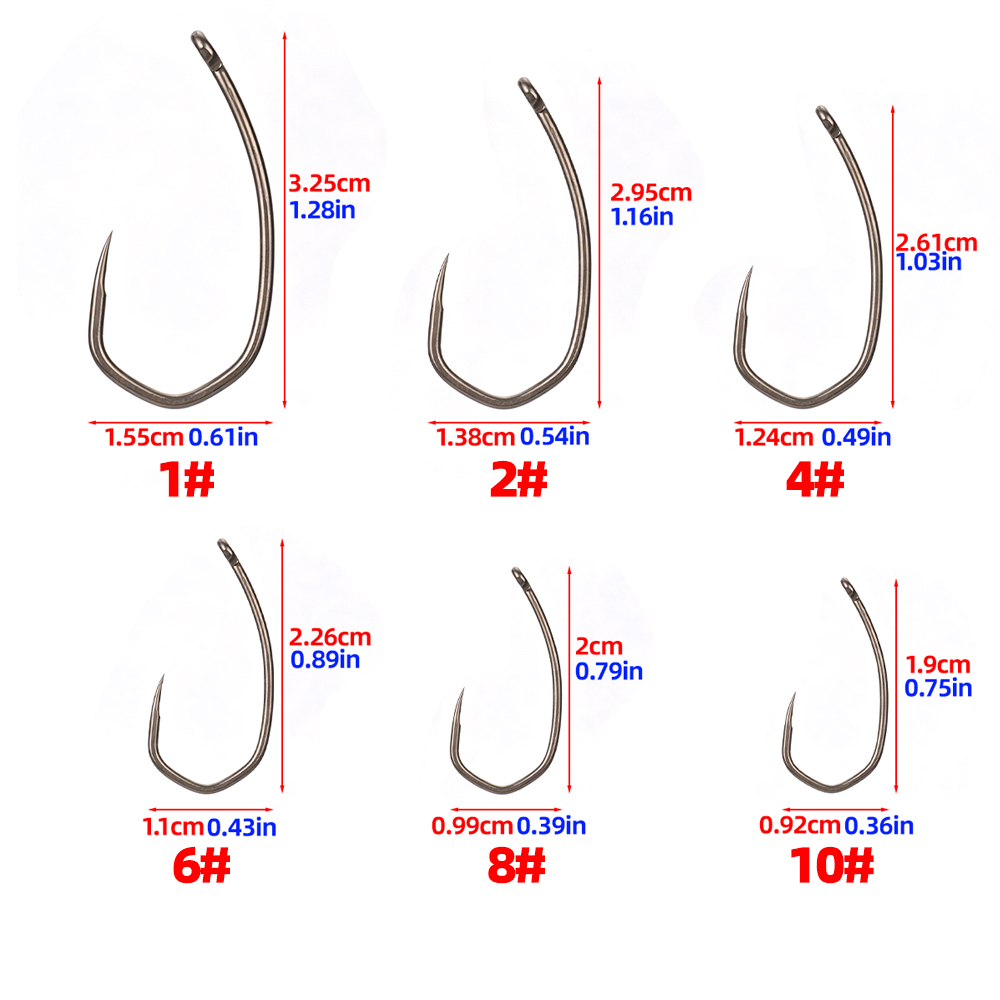 Hirisi 8042 100Pcs PTFE Coated - Fishing Hook Barbless recension och pris