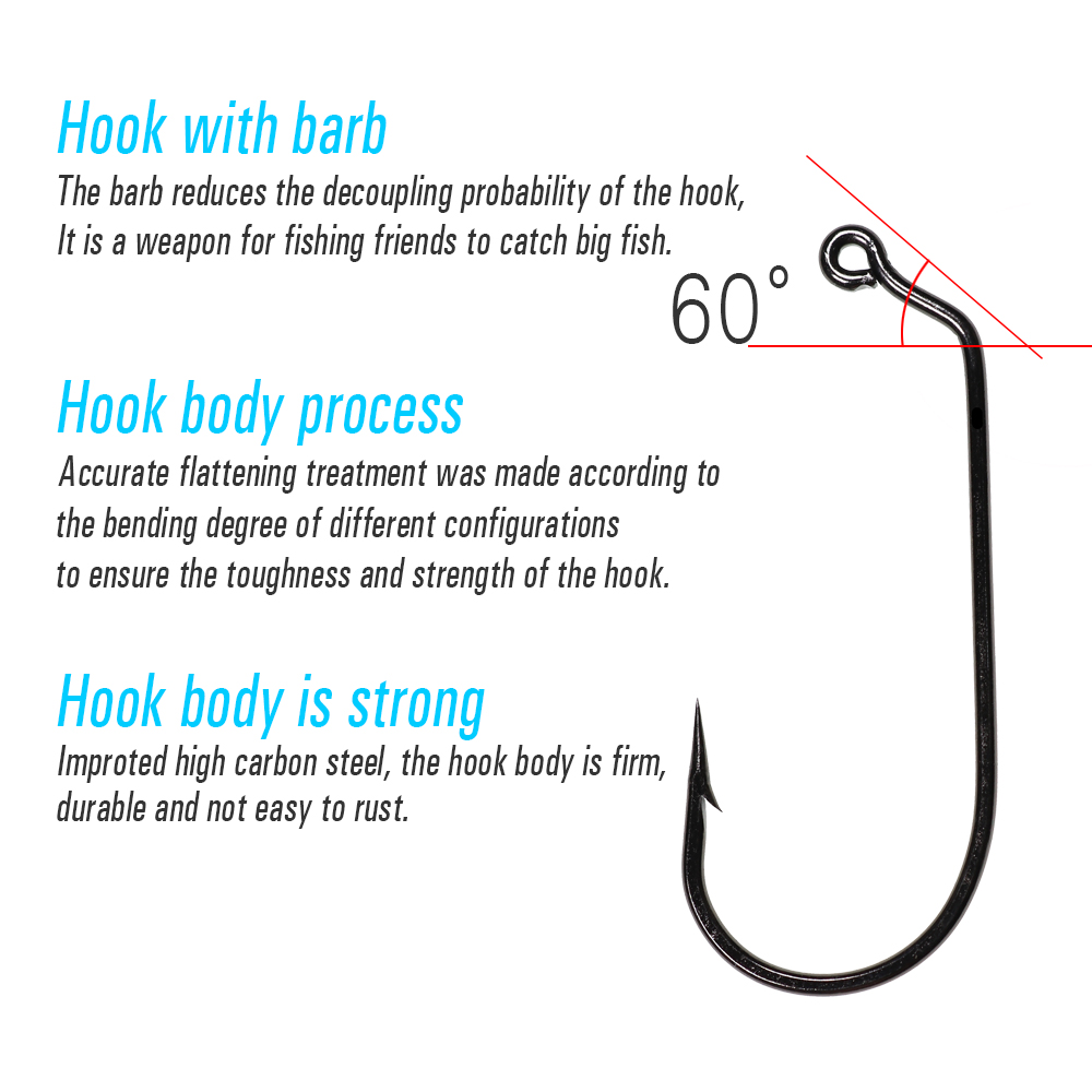 ICERIO 100PCS Hight Carbon Ste - Fishing Hook Stainless Steel recension och pris