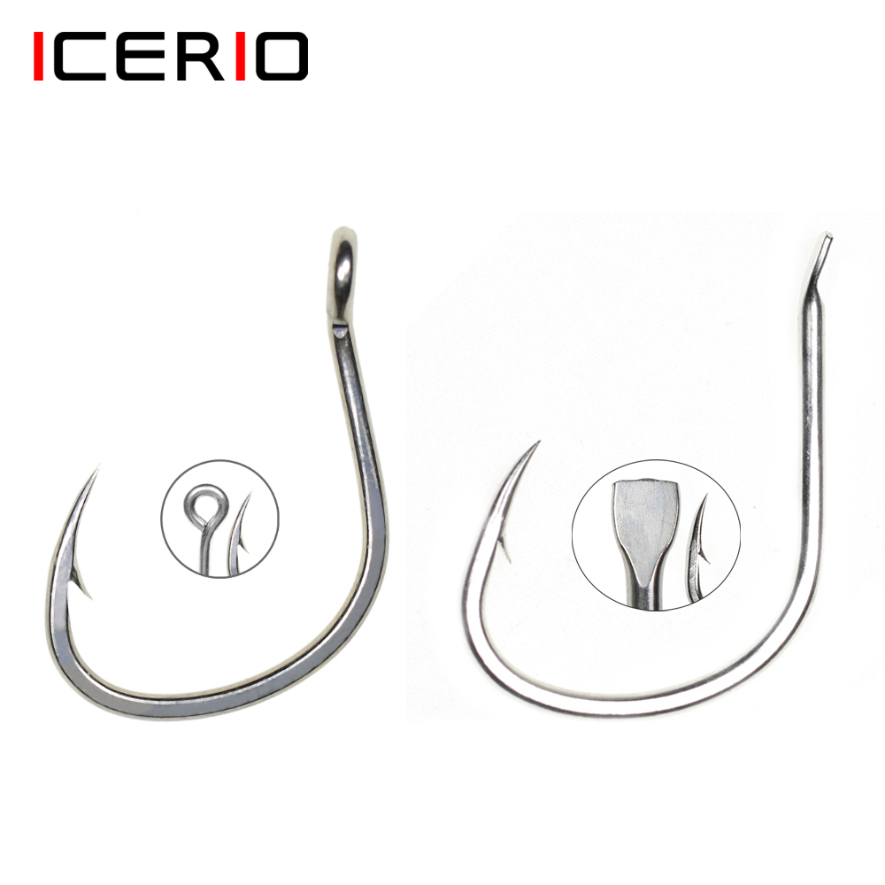 ICERIO 10PCS Matte Tin Coating - Fishing Hook Barbless recension och pris