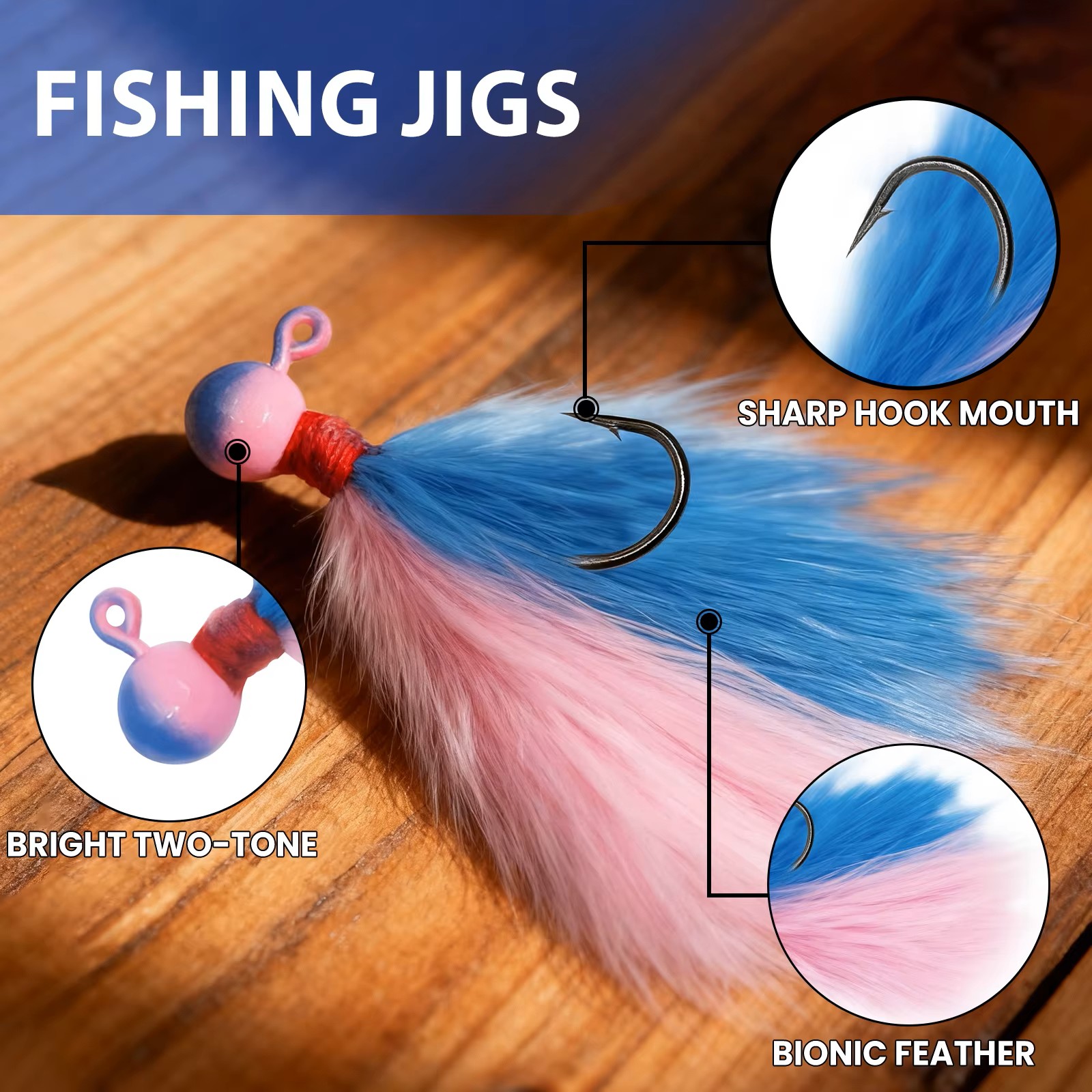9KM 5pcs Mixed-Color Marabou J - Fishing Hook Assortment recension och pris